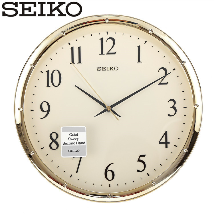 包郵正品SEIKO日本精工掛鐘簡約靜音簡約客廳圓形QXA417