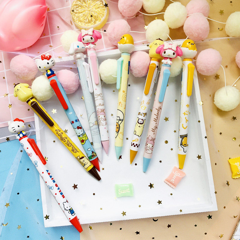日本文具Sanrio迪士尼公仔造型款圆珠笔 自动铅笔 学生创意文具