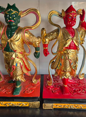 千里眼顺风耳妈祖香樟木神像