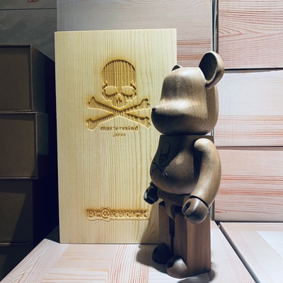 bearbrick暴力熊400%横竖条纹积木熊公仔潮流家居摆件28cm纯木质