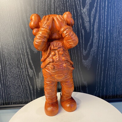 潮牌kaws实木公仔400%暴力熊bearbrick木头潮玩积木熊手办摆28cm