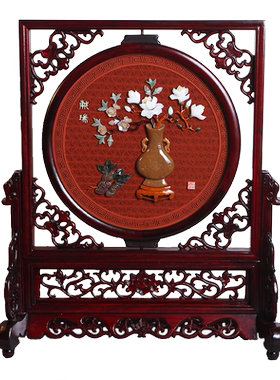 扬州雕漆万事如意台屏商务