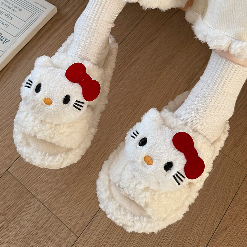 可爱KT猫棉拖居家棉拖鞋女加绒棉拖鞋男保暖鞋月子鞋包头拖女