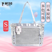 少量现货秒发日本WEGO丝带痛包大容量少女丝皇吧唧透明单肩手提包