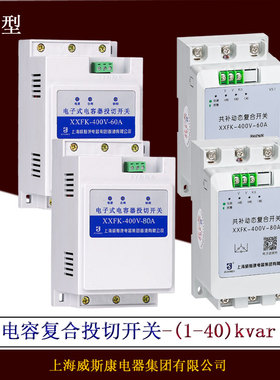 电容复合投切开关 XXFK-400V-45A 60A 80A 威斯康电子式投切开关