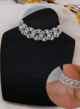 锦希现货水钻颈链锁古链女