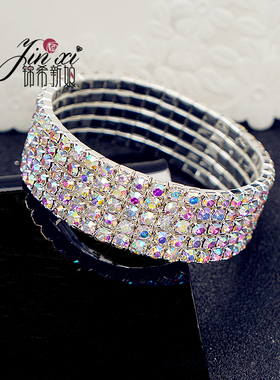 多层彩色礼服配饰弹力日韩风手镯