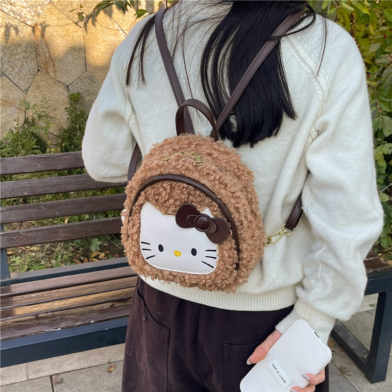 可爱小熊HelloKitty毛绒双肩包儿童卡通背包女宝宝软萌玩偶书包