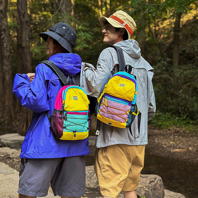 情侣款拼色户外男女生徒步登山包