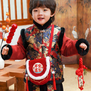 马年红包大容量压岁钱包平安喜乐国潮风拜年包男女孩新年斜跨包