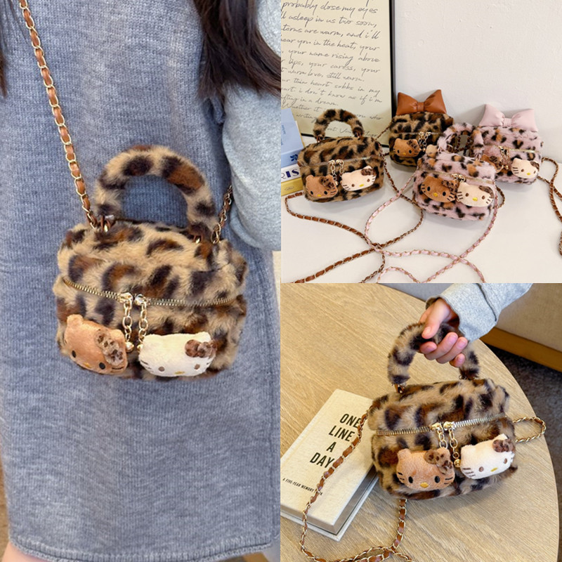 软糯豹纹kitty手提化妆包