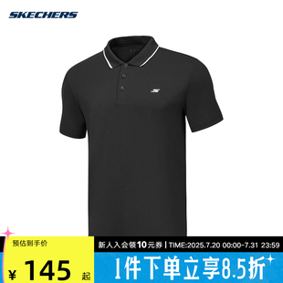 P225M080 SKECHERS斯凯奇2025夏季 POLO衫 新款 0018 男子翻领短袖