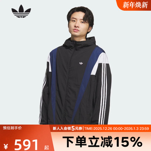 KS3552 男运动休闲连帽夹克防风服 adidas阿迪达斯三叶草秋季 新款