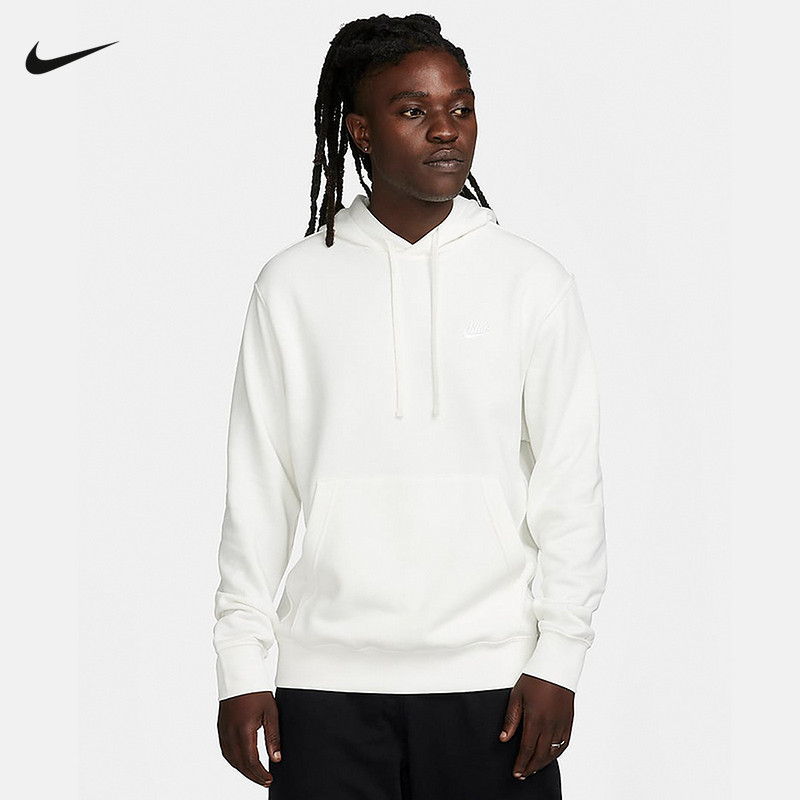 Nike耐克男子套头衫春秋新款运动休闲保暖加绒连帽卫衣BV2655-134