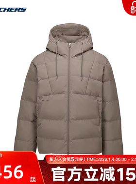 Skechers斯凯奇男冬款保暖休闲运动短款羽绒服外套 L425M012/00YF