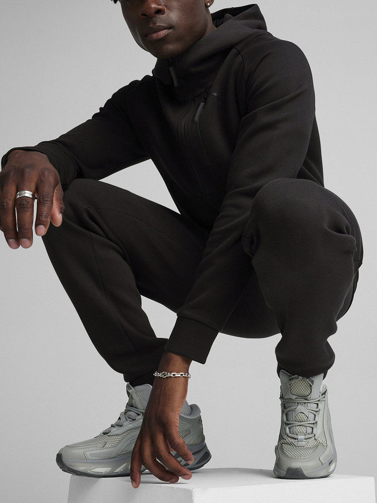 PUMA 재킷 남자 봄 2024 새로운 단색 작은 라벨 지퍼 후드 스포츠 재킷 626143-01