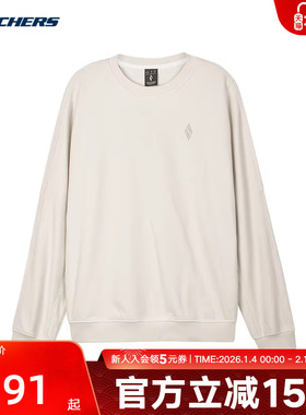 斯凯奇Skechers秋季男子针织圆领运动休闲套头卫衣 L124M034/00F1