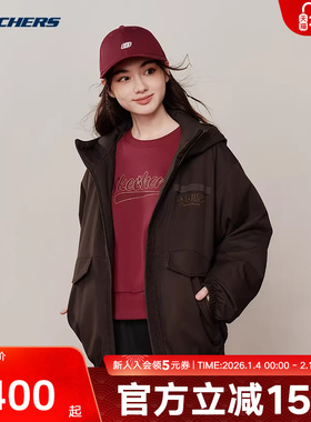 Skechers斯凯奇棉服26新款男女同款秋冬宽松外套 L126U002/05U5