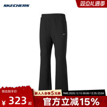 Skechers斯凯奇女裤25秋冬阔腿裤针织休闲运动长裤P425W041/0018