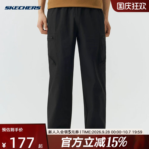 Skechers斯凯奇26夏男士运动休闲长裤宽松百搭直筒工装裤L226M025