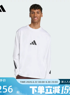 adidas阿迪达斯新款「真治愈」黑标制服上衣男长袖T恤KE4903