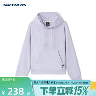 Skechers斯凯奇秋季 套头连帽女子袋鼠口袋卫衣 L325W013 02N4 新款