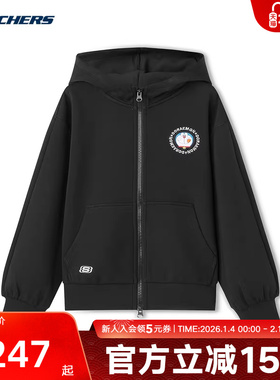 Skechers斯凯奇童装哆啦A梦联名儿童针织连帽外套 L325K062/0018