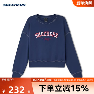 L325W002 女子休闲宽松舒适圆领T恤 002Z 衫 Skechers斯凯奇长袖