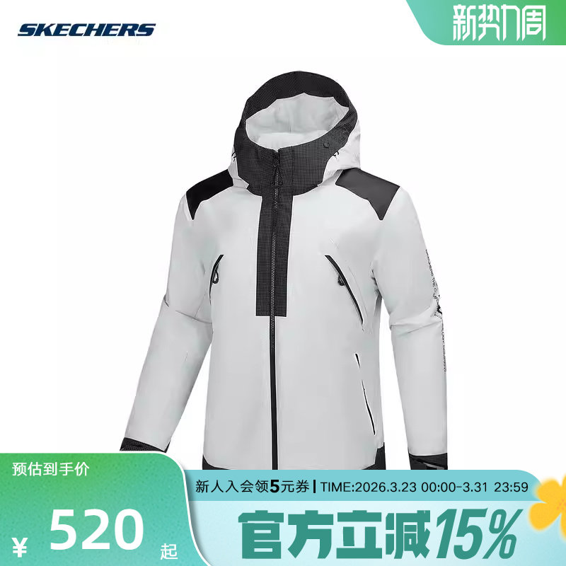 Skechers斯凯奇春男棉服上衣休闲运动服外套 P125M00