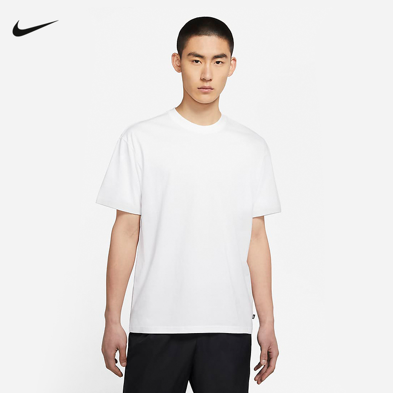 耐克NIKE SB滑板短袖针织衫纯色半截袖亲肤纯棉T恤DB9976-100