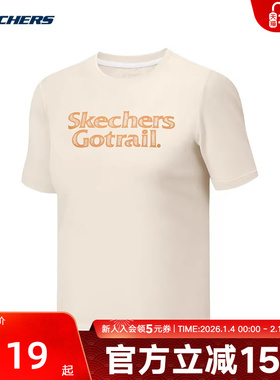 Skechers斯凯奇夏经典LOGO印花圆领短袖女款T恤P225W095/00V7