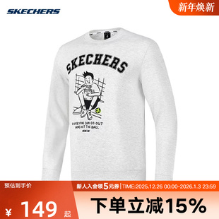 02F0 P423U017 Skechers斯凯奇春季 男女休闲运动圆领针织套头卫衣