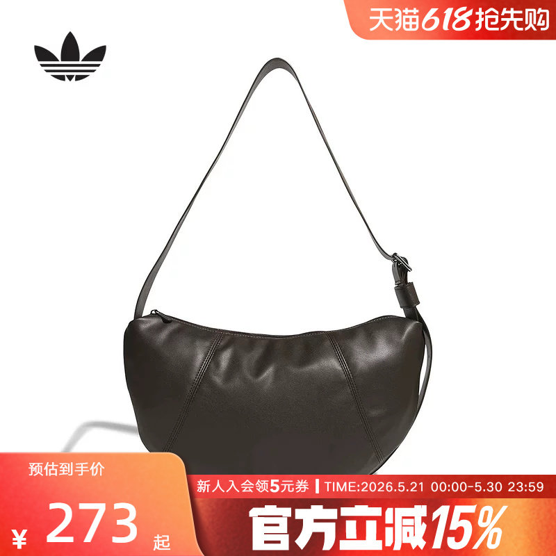 阿迪达斯三叶草休闲仿皮运动单肩挎包2026春中性时尚斜挎包KQ5