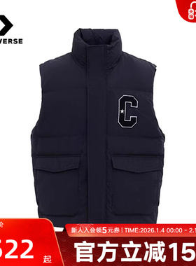 CONVERSE匡威男女款羽绒马甲多口袋保暖背心复古羽绒服UCJ088-023