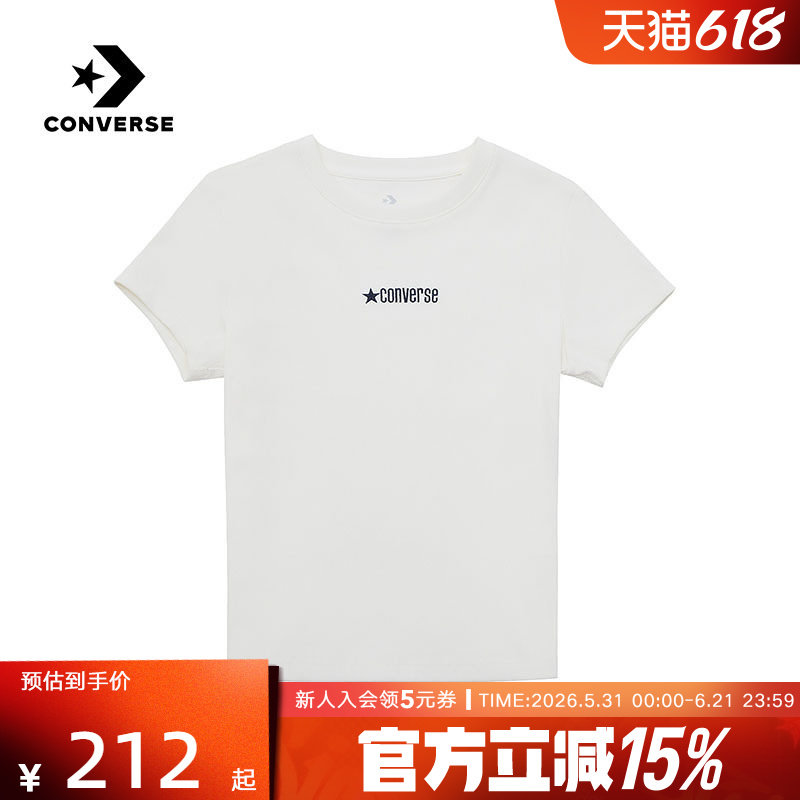 Converse匡威夏季女子休闲短袖潮流简约百搭圆领T恤衫 WCJ768-W2Y