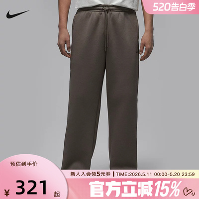 Jordan耐克男裤OVERSIZE风冬加绒宽松直筒长裤针织卫裤IB7239-040