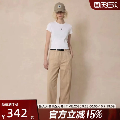 Converse匡威男女裤子2026春新款刺绣小标直筒梭织长裤MCJ424-X63