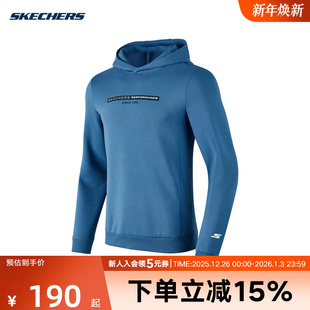 0378 P423M136 Skechers斯凯奇春季 男子简约休闲百搭套头连帽卫衣