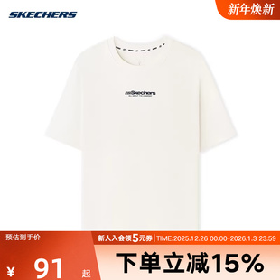 夏季 L325U016 时尚 T恤衫 0074 休闲百搭短袖 Skechers斯凯奇男女款