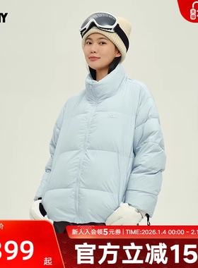 波尼PONY1972女款羽绒服冬粉蓝色户外休闲羽绒服 243W2OF30PB