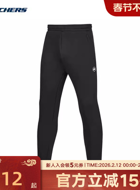 Skechers斯凯奇男裤中腰舒适休闲运动裤针织长裤 P424M010/0018