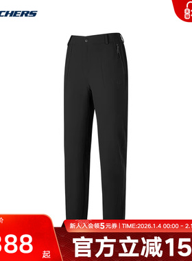 Skechers斯凯奇新女户外系列运动舒适休闲梭织长裤 P425W176/0018