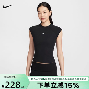 NIKE耐克女背心短袖2026春新款百搭训练运动休闲针织衫IF0243-010
