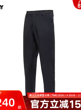 PONY1972波尼女裤潮流宽松黑色保休闲暖防泼水梭织长裤244M2UT08