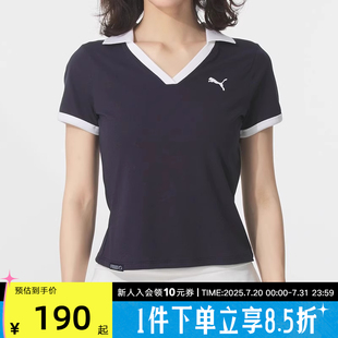 翻领polo衫 休闲运动V领修身 短款 692774 女秋季 PUMA彪马短袖 新款