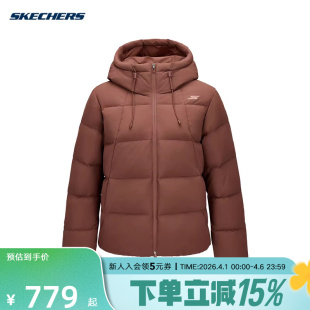 羽绒服夹克P425W052 05ZZ 防风保暖短款 Skechers斯凯奇女外套冬季