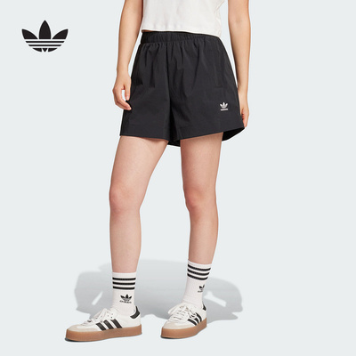 阿迪达斯夏三叶草新款女梭织运动休闲短裤宽松透气舒适JD1511