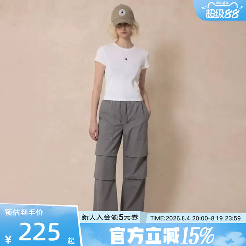 Converse匡威女款运动休闲长裤百搭潮流直筒裤工装裤 WCJ686-G6M
