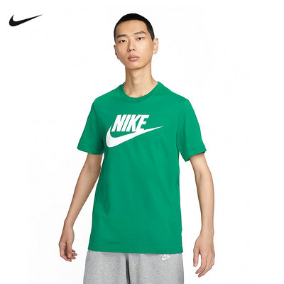 NIKE耐克短袖男装夏季新款logo运动棉舒适圆领休闲T恤AR5005-365