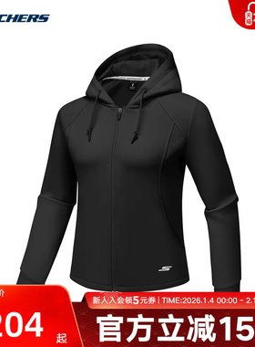 Skechers斯凯奇冬季新款防风透气女子梭织夹克外套 P425W065/0018